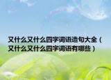 又什么又什么四字词语造句大全（又什么又什么四字词语有哪些）