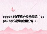 oppok3有手机分身功能吗（oppok3怎么添加应用分身）