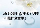 ufs3.0是什么技术（UFS3.0是什么意思）