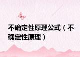 不确定性原理公式（不确定性原理）