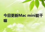 今日更新Mac mini能干嘛