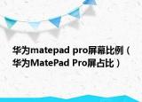 华为matepad pro屏幕比例（华为MatePad Pro屏占比）