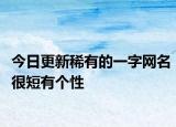 今日更新稀有的一字网名很短有个性