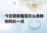 今日更新葡萄怎么保鲜时间长一点