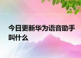 今日更新华为语音助手叫什么