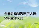 今日更新我想问下大家公积金怎么交