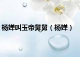 杨婵叫玉帝舅舅（杨婵）