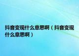 抖音变现什么意思啊（抖音变现什么意思啊）