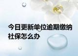 今日更新单位逾期缴纳社保怎么办