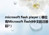 microsoft flash player（哪位有Microsoft flash8中文的注册码?）