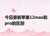今日更新苹果12max和pro的区别