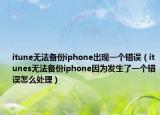 itune无法备份iphone出现一个错误（itunes无法备份iphone因为发生了一个错误怎么处理）