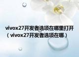 vivox27开发者选项在哪里打开（vivox27开发者选项在哪）