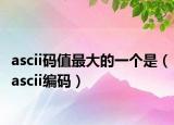 ascii码值最大的一个是（ascii编码）
