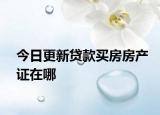 今日更新贷款买房房产证在哪