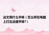 法文用什么字体（怎么样在电脑上打出法语字体?）