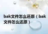 bak文件怎么还原（bak文件怎么还原）