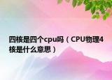 四核是四个cpu吗（CPU物理4核是什么意思）