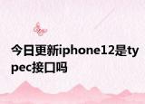今日更新iphone12是typec接口吗