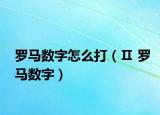 罗马数字怎么打（Ⅱ 罗马数字）