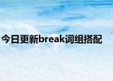 今日更新break词组搭配
