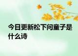 今日更新松下问童子是什么诗