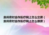 贵州农村合作医疗网上怎么交费（贵州农村合作医疗网上怎么缴费）