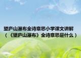 望庐山瀑布全诗意思小学课文讲解（《望庐山瀑布》全诗意思是什么）