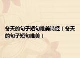 冬天的句子短句唯美诗经（冬天的句子短句唯美）
