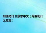 阿西吧什么意思中文（阿西吧什么意思）