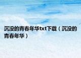 沉没的青春年华txt下载（沉没的青春年华）