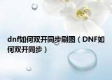 dnf如何双开同步刷图（DNF如何双开同步）