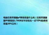 电脑任务管理器pf使用率是什么吗（任务管理器里PF使用率1.78GB好不好优化一点?CPU的使用率是20%以内）