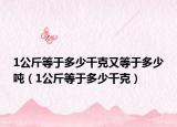 1公斤等于多少千克又等于多少吨（1公斤等于多少千克）