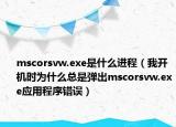 mscorsvw.exe是什么进程（我开机时为什么总是弹出mscorsvw.exe应用程序错误）
