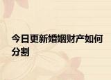 今日更新婚姻财产如何分割