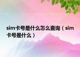sim卡号是什么怎么查询（sim卡号是什么）