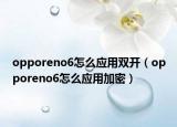 opporeno6怎么应用双开（opporeno6怎么应用加密）