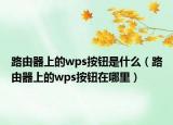 路由器上的wps按钮是什么（路由器上的wps按钮在哪里）