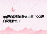 qq坦白说都有什么内容（QQ坦白说是什么）