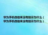 华为手机微信来没有提示为什么（华为手机微信来没有提示为什么）