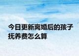 今日更新离婚后的孩子抚养费怎么算