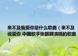 来不及我爱你是什么歌曲（来不及说爱你 中国歌手张靓颖演唱的歌曲）