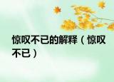 惊叹不已的解释（惊叹不已）