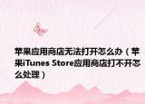 苹果应用商店无法打开怎么办（苹果iTunes Store应用商店打不开怎么处理）