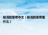 肤浅的意思中文（肤浅的意思是什么）
