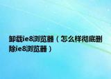 卸载ie8浏览器（怎么样彻底删除ie8浏览器）
