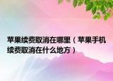 苹果续费取消在哪里（苹果手机续费取消在什么地方）