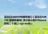 蓝宝石hd6850有哪些接口（蓝宝石hd6750 能够多屏吗? 显示核心是6700amd的有三个接口 vga dvi和）