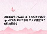 计算机丢失shlwapi.dll（系统丢失shlwapi.dll文件,进不去系统 怎么才能把这个文件放回去）
